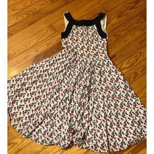 eShakti Tropical Fruit Print Sleeveless A-Line Dress